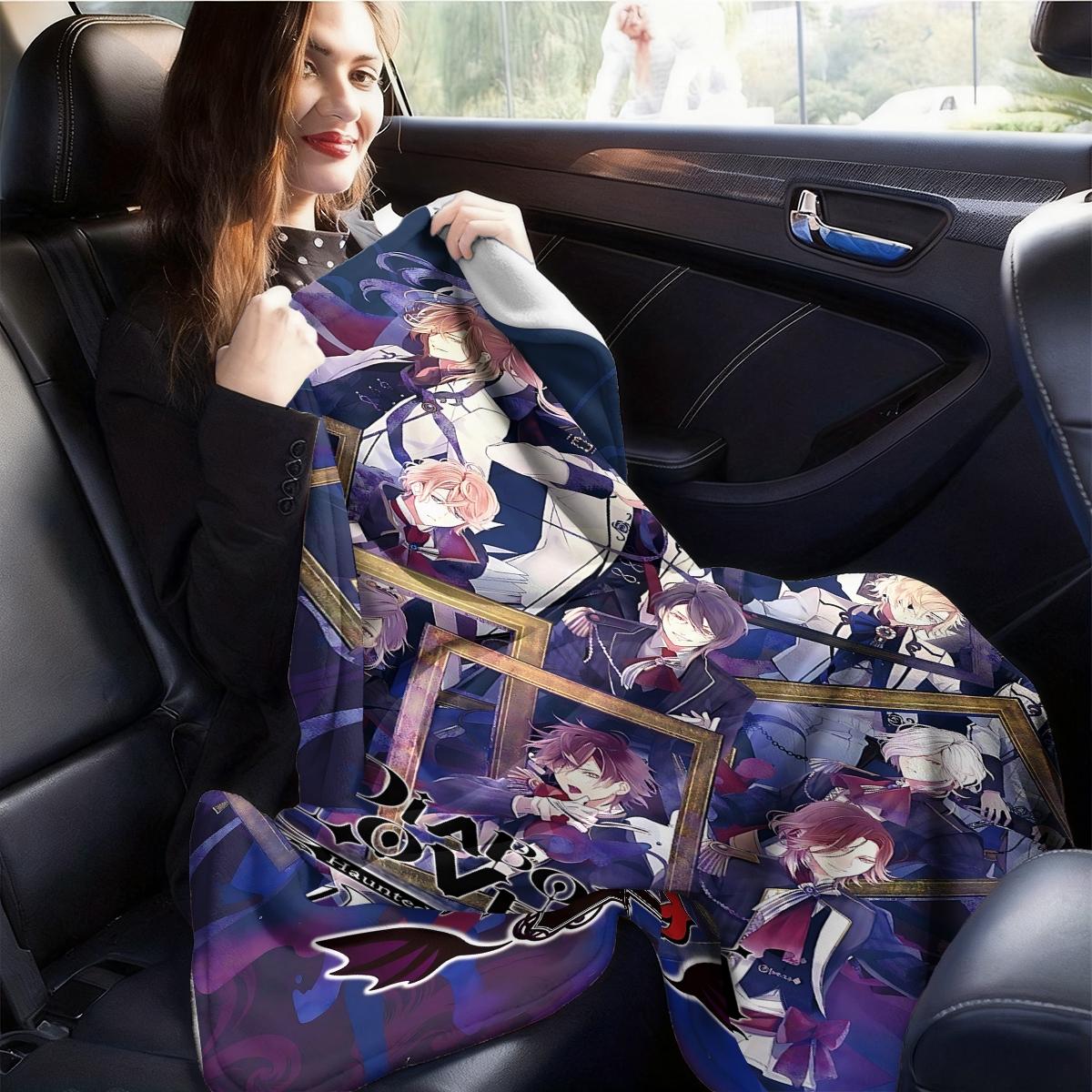 Diabolik Lovers brainstorm  flannel blanket, exclusive gift for home, office, camping travel, personalized pattern design, modern style, soft texture