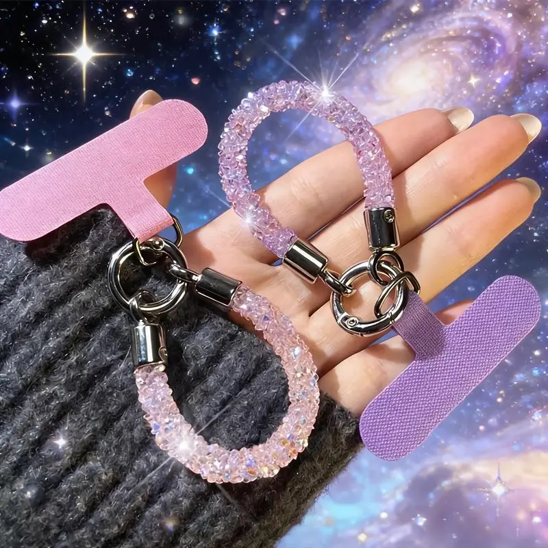 2026 New Mobile Phone Shiny Short Strap Finger Ring Lanyard for Iphone Smartphone Additions Detachable Keychain Phone Charm