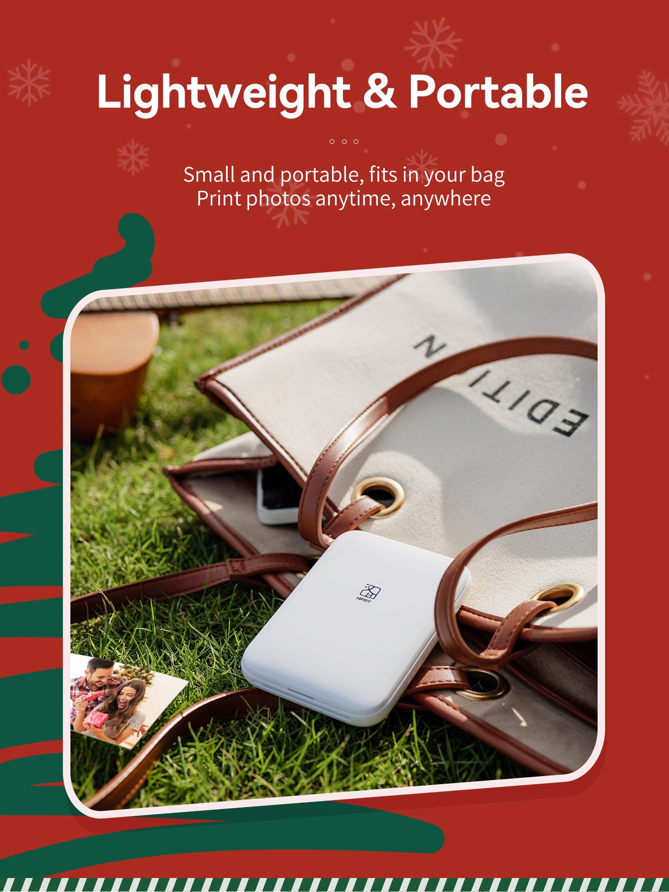 Hanin MT53 Mini Bluetooth Photo Printer – Portable Sticker Printer for iPhone & Android, 2x3" Instant Photos, GiftedInLove