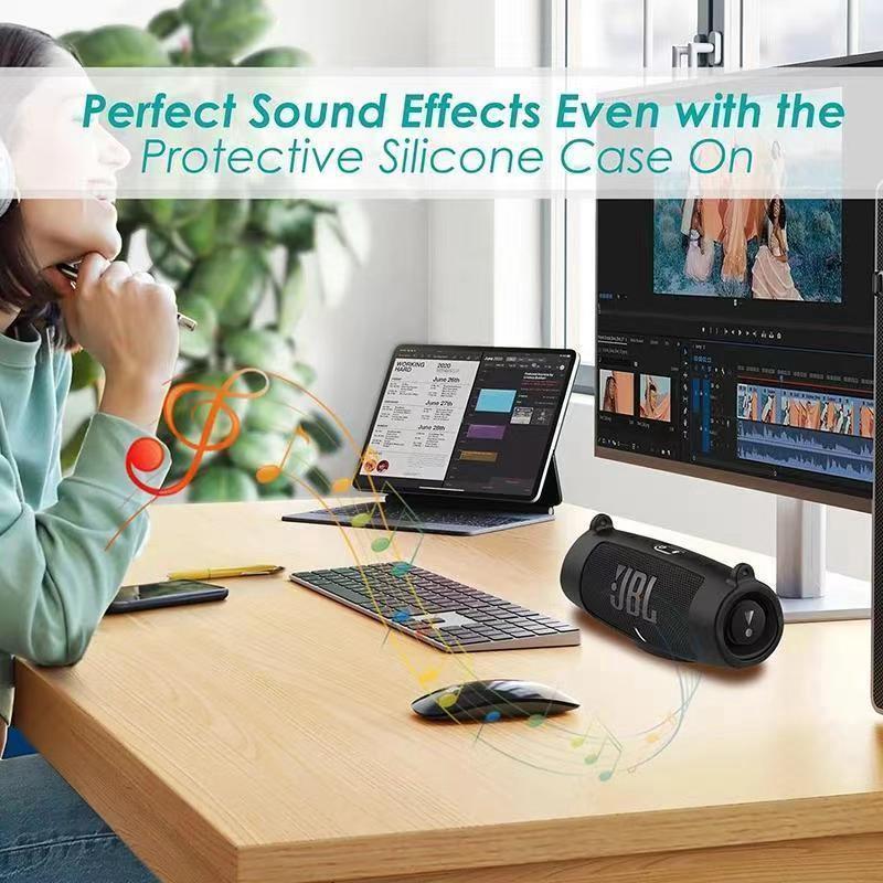 For JBL Charge 6 Waterproof Portable Bluetooth Speaker Silicone Case,Soft Protective Sleeve Cover with Shoulder Strap for JBL Charge 6 Speaker，This product comes with a protective case and a speaker.  VanLife Outdoor speaker