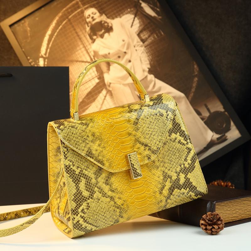 Elegant Snake Print Handbag, Luxurious Retro Small Square Bag, Chic Commuter Crossbody Bag, Unique Design Shoulder Bag