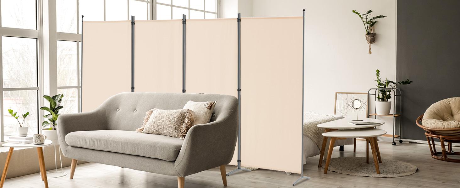 AHB 4 Panel Room Divider Folding Privacy Screen, Freestanding Fabric Partition Portable Room Partition Wall Dividers for Home Office Room Restaurant, 136" W X 72" H AHB 4 Panel Room Divider Folding Privacy Screen, Freestanding Fabric Partition Portable Room Partition Wall Dividers for Home Office Room Restaurant, 136" W X 72" H