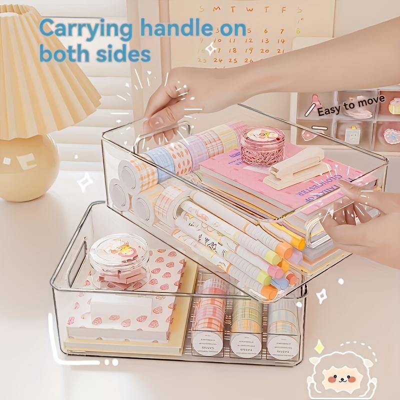 3 Pack Acrylic Drawer Organizer Clear Stackable Storage Box for Snacks Cosmetics Sundries Multi Purpose Container for Kitchen Bathroom Bedroom Living Room Office Christmas Halloween Gift Organization