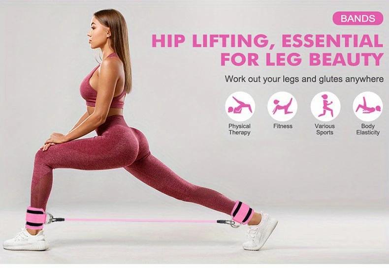 3pcs Ankle Resistance Bands Portable for Building Leg Muscles and Lines Home Gym Available Recommended Exercise Yoga Equipment for Men and Women Gymnastics Shoes with Drawstring Bag