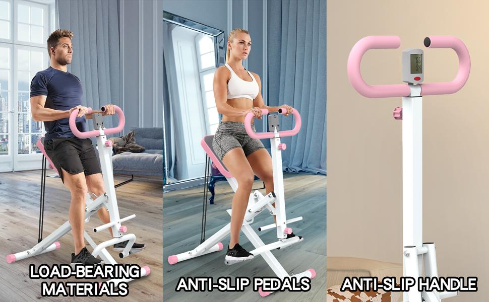 【Hufaut 】Squat Machine for Home,Exercise Machine,330lbs Foldable,Ride & Rowing Machine for Botty Glutes Butt Thighs,Ab Back/Leg Press Hip Thrust