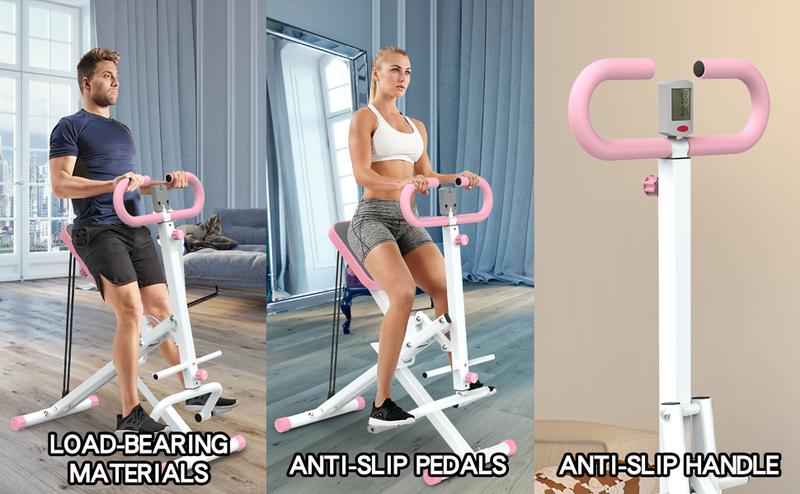 【Hufaut 】Squat Machine for Home,Exercise Machine,330lbs Foldable,Ride & Rowing Machine for Botty Glutes Butt Thighs,Ab Back/Leg Press Hip Thrust