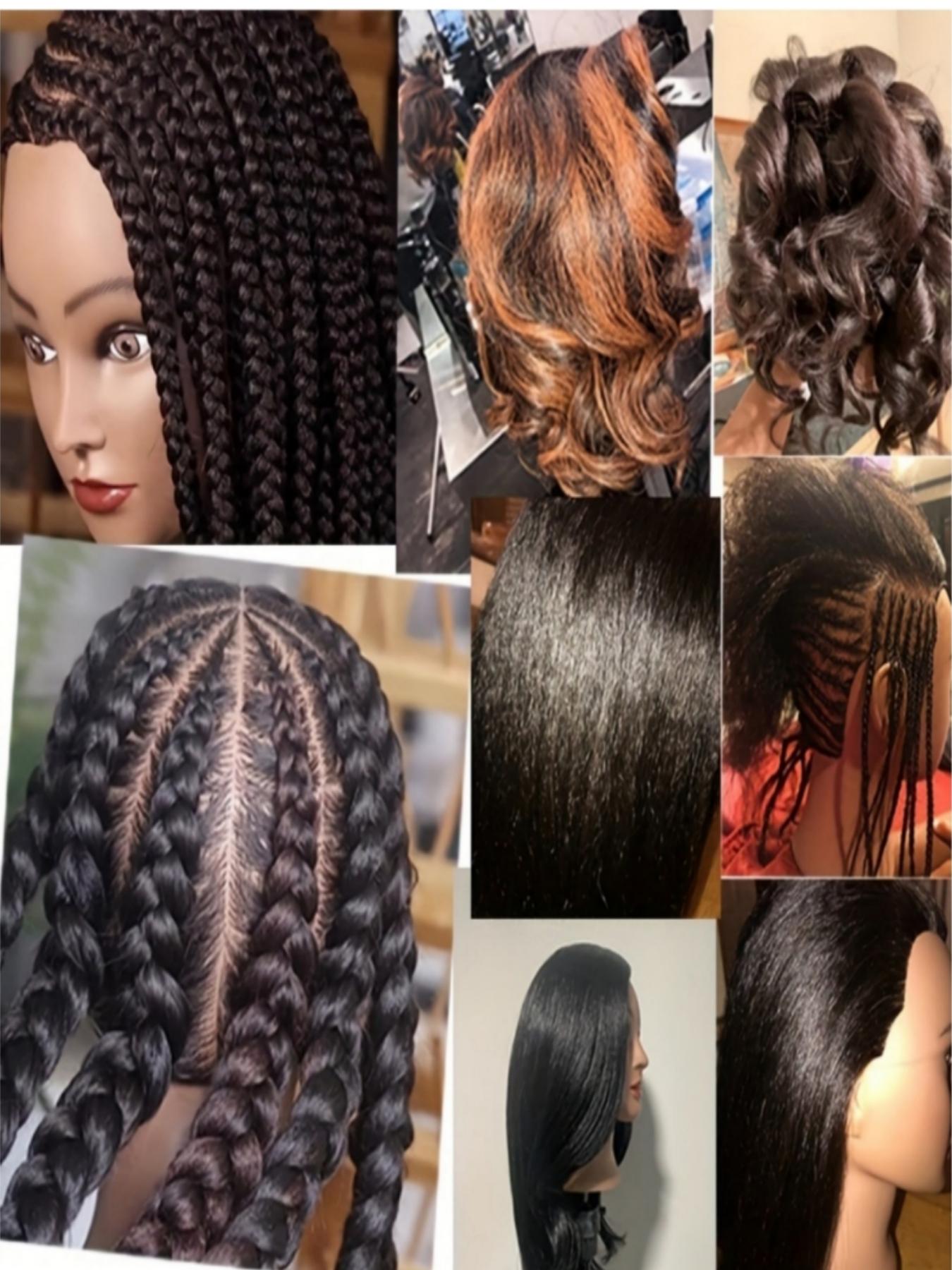 16 Inch Wig Mannequin Head Training with Holder, Mannequin Head Stand, 1 Piece Professional Hairdresser Head for Women & Men, Simple Body Model for Women Hairstyling Training