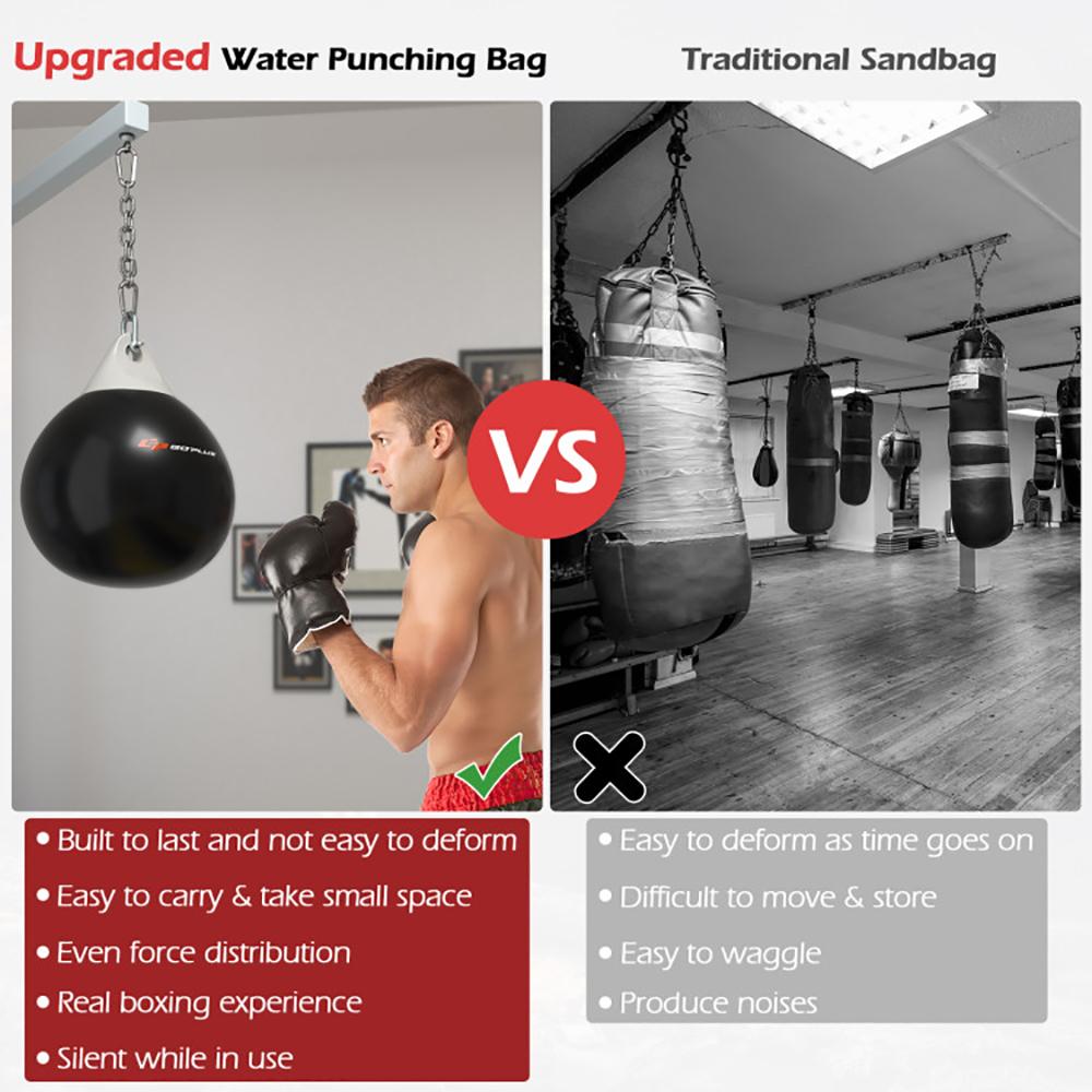 Water Punching Bag Hanging Heavy Bag Adjustable Weight Boxing Bag with Chain Home Gym MMA Training Equipment Perfect Gift for Men/Fathers Day