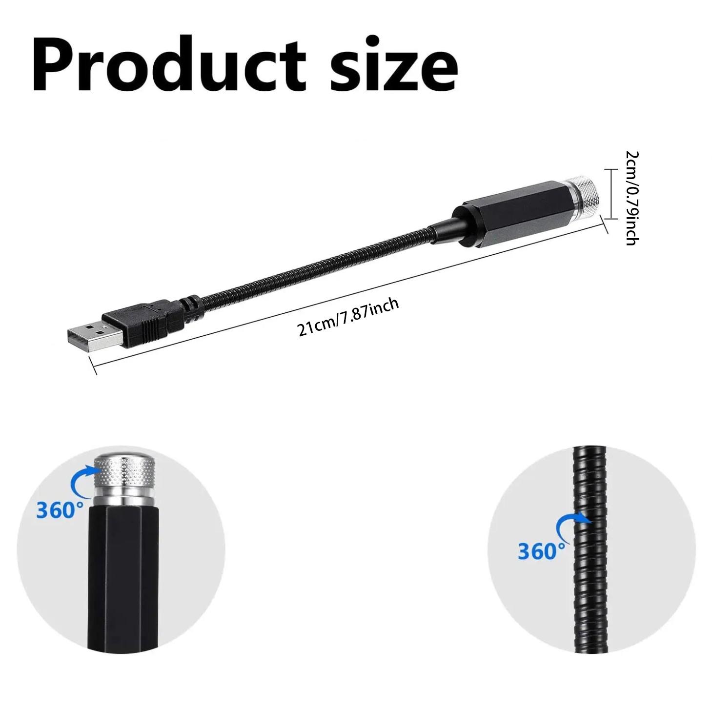 Car USB Star Night Lights Interior Ceiling Lights Atmosphere Light USB Interior Laser Light Car Atmosphere Decorative Lights