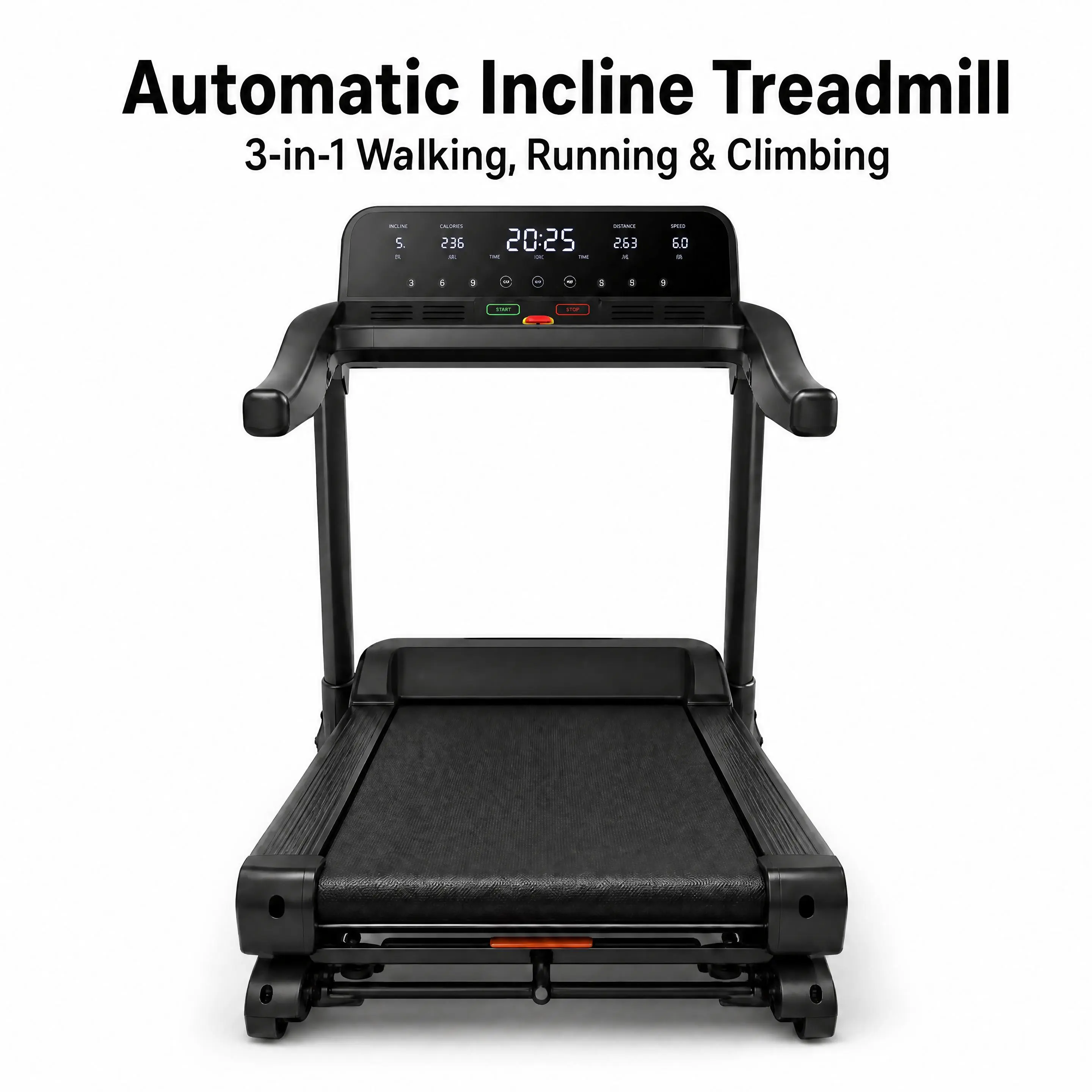 Garvee Folding Treadmill for Home - 15% Auto Incline, 3.0 HP Quiet Motor, 350lb Capacity, 105x40cm Wide Running Belt, App Connectivity, LED Display, Shock Absorption, Compact Folded, Home Fitness for Running/Walking, Home Gym, Cardio Machine, Home Workout