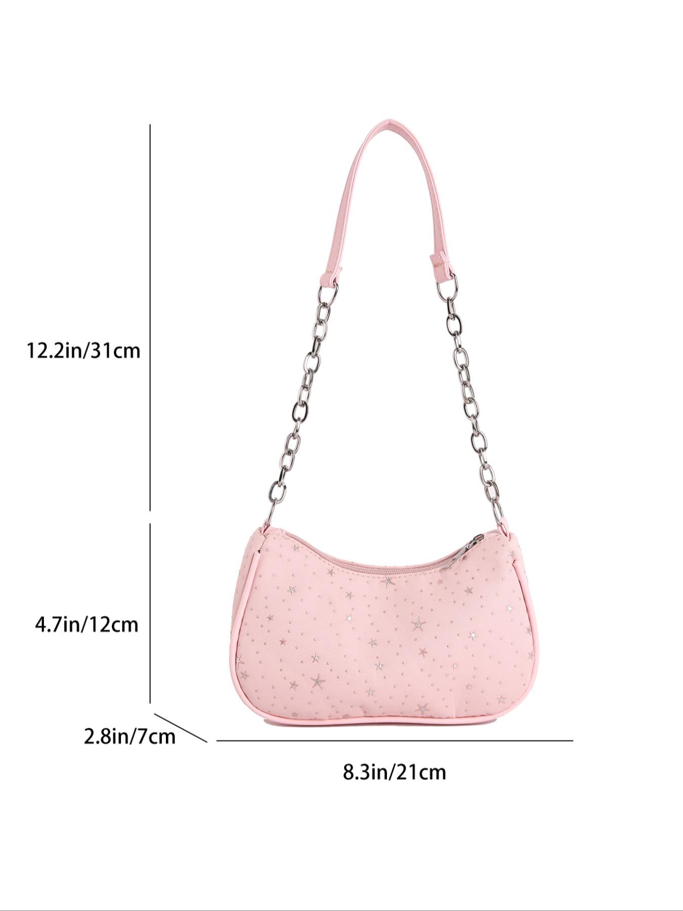 Gentle Star Print Underarm Bag, Adjustable Drawstring Handle, Spring Summer Commuter Shoulder Bag, Trending 2026 Fashion Accessory