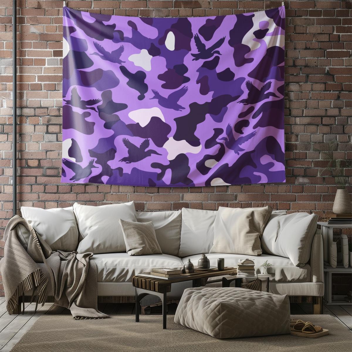 Unique Wild Duck Camo Tapestry, Artistic Digital Printed Wall Hanging, Cozy Multi-Use Wall Blanket for Bedroom & Living Room, Lightweight Decorative Piece, Perfect Housewarming Gift
