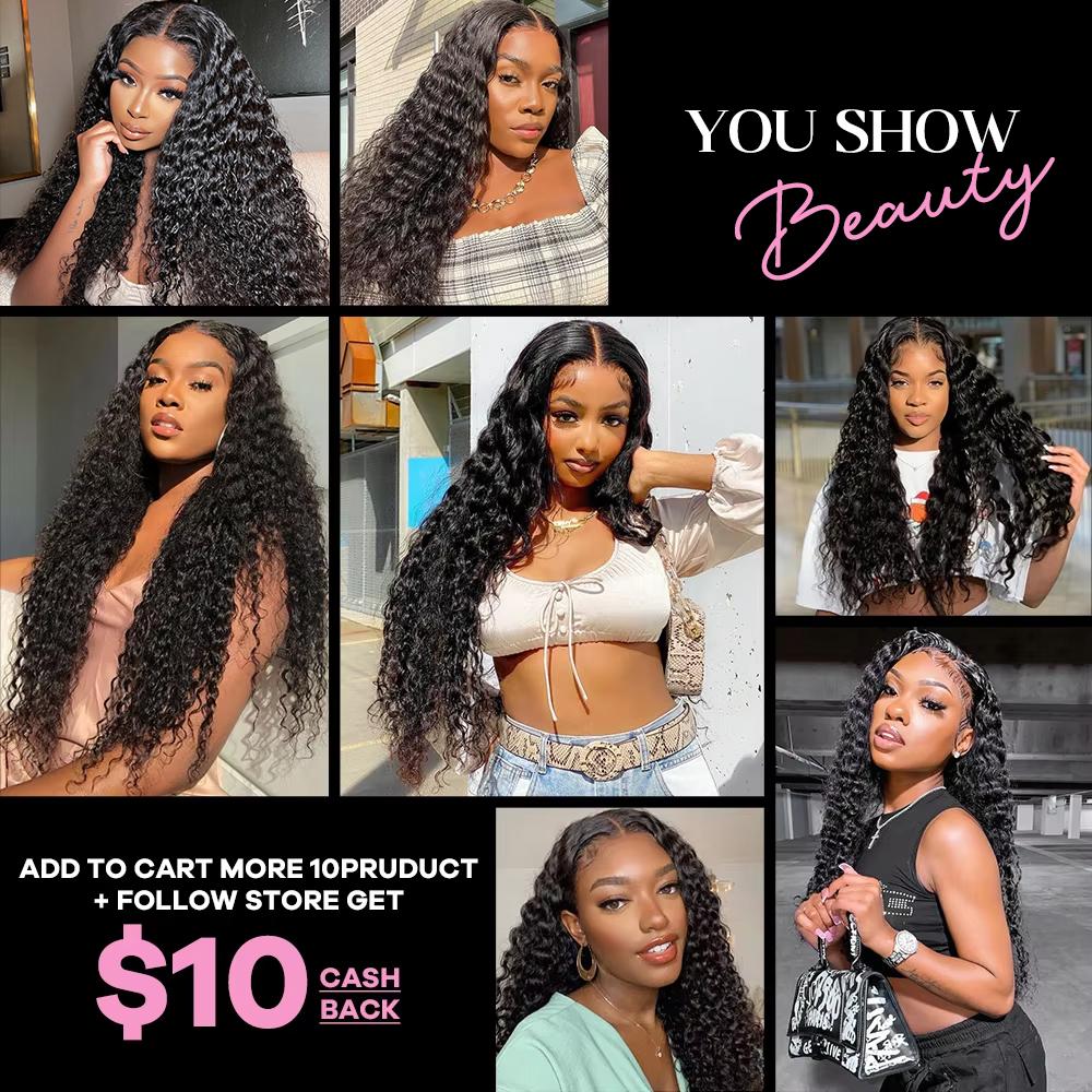 Brazilian Deep Wave Bundles With Closure Virgin Human Hair Bundles With Closure Quick Weave Extensions