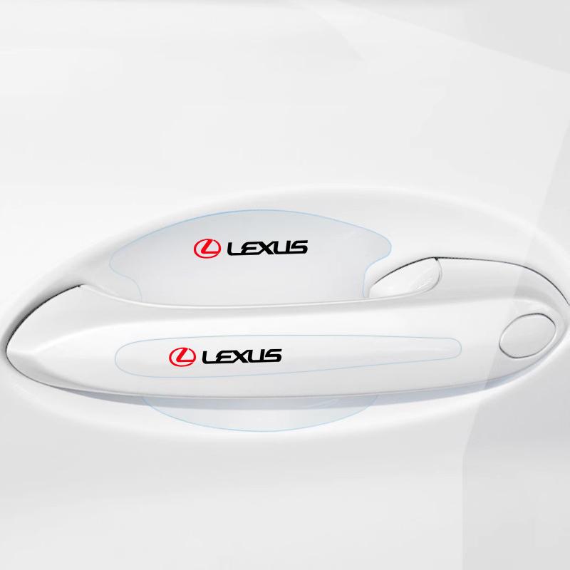 8Pcs Transparent Car Emblem Door Handle Protector Stickers Protection Film Accessories For Lexus IS500 LS460 RC200 LM300 RX450 LX NX350h LC UX CT RZ450e RC300 GX400 GS200t GS300h LS600 RX300 TX LBX HS250