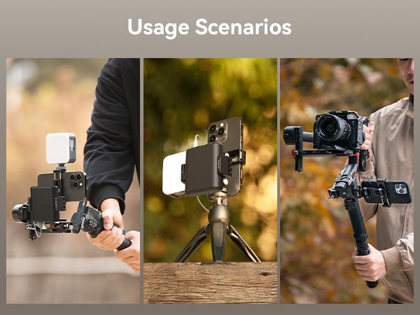 SMALLRIG Universal Phone Tripod Mount, Metal Cell Phone Mount with Cold Shoe Mount and M4 Screws for DJI Stabilizers, Free Adjustment Phone Mount Adapter for iphone16 Pro/MAX, for Samsung Galaxy - 4301 Smartphone Accessories