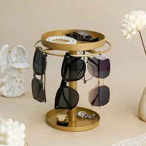 Detachable Rotating Eyeglasses Storage Display Rack, Top Layer Organizer, Multi-Purpose Watch Stand, Jewelry Holder