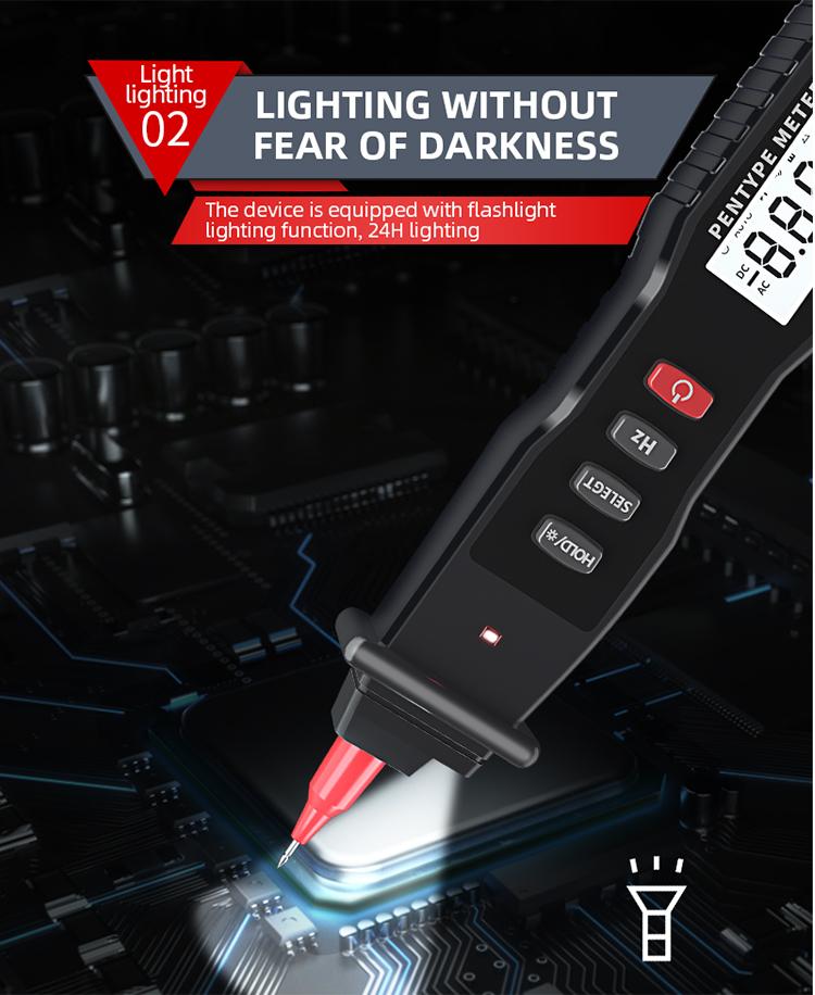 Fsh1 LCD High-Definition Display Handheld Mini Pen-Type Smart Digital Multimeter, Backlit, Battery-Free Model