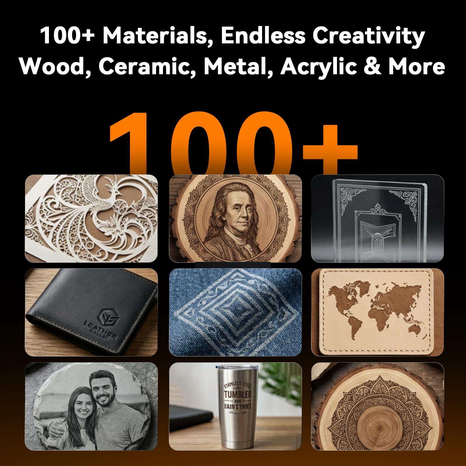 Artilume T1 Foldable Laser Engraver, No Assembly Required, Portable Use Anywhere, 10000mm/min Movement Speed, 0.01mm Accuracy, 200×150mm Working Area for Wood, Leather, Acrylic, and Coated Metal — Ideal for DIY & Small Businesses