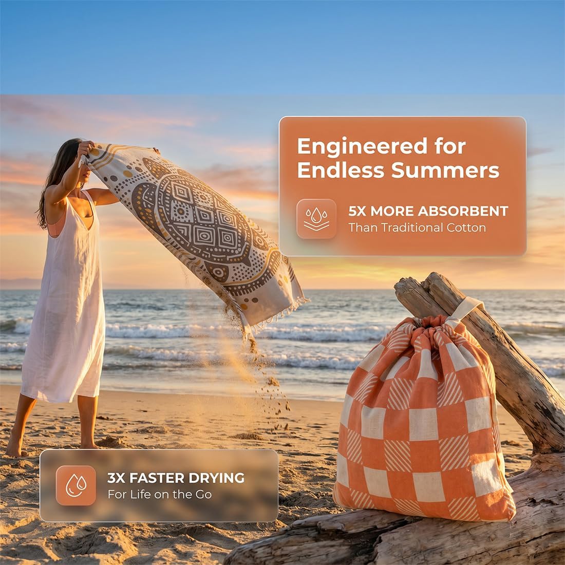2026 New 2 in 1 Convertible Backpack Towel, Oversized Microfiber Beach Blanket with Inner Zip Pocket, Sand Free, Lightweight and Quick Dry for Beach and Travel