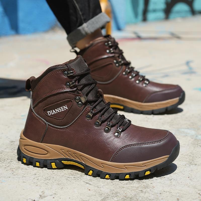 Waterproof Safety Boots Men Indestructible Steel Toe Work Boots Anti-smash Stab-resistant Safety Shoes Anti slip and wear-resistant Protective Boots Advanced color scheme Construction Work Shoes