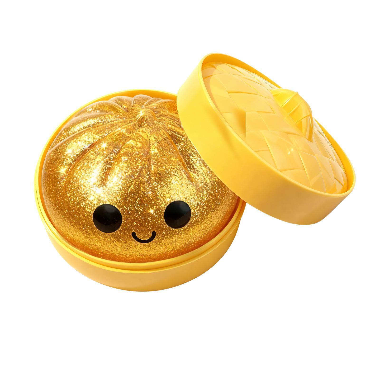 Bestseller Flashing Dumpling Stress Relief Toy, 3.15 Inch Soft Dumpling Shape, Spring Fashion, Adult Stress Relief Dough, Includes Steamer