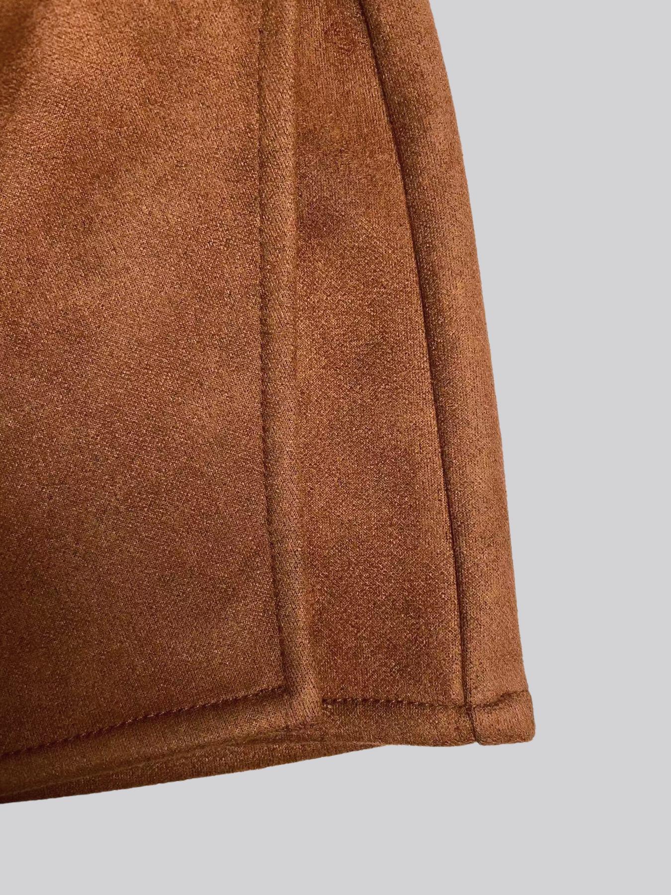 1 piece Women's Spring &Fall Velvet Vintage Italian Melange Pleated Bodycon Short Skirt,Fashionable Casual Versatile Ultra-Short Half Skirt, Bottoms Womenswear