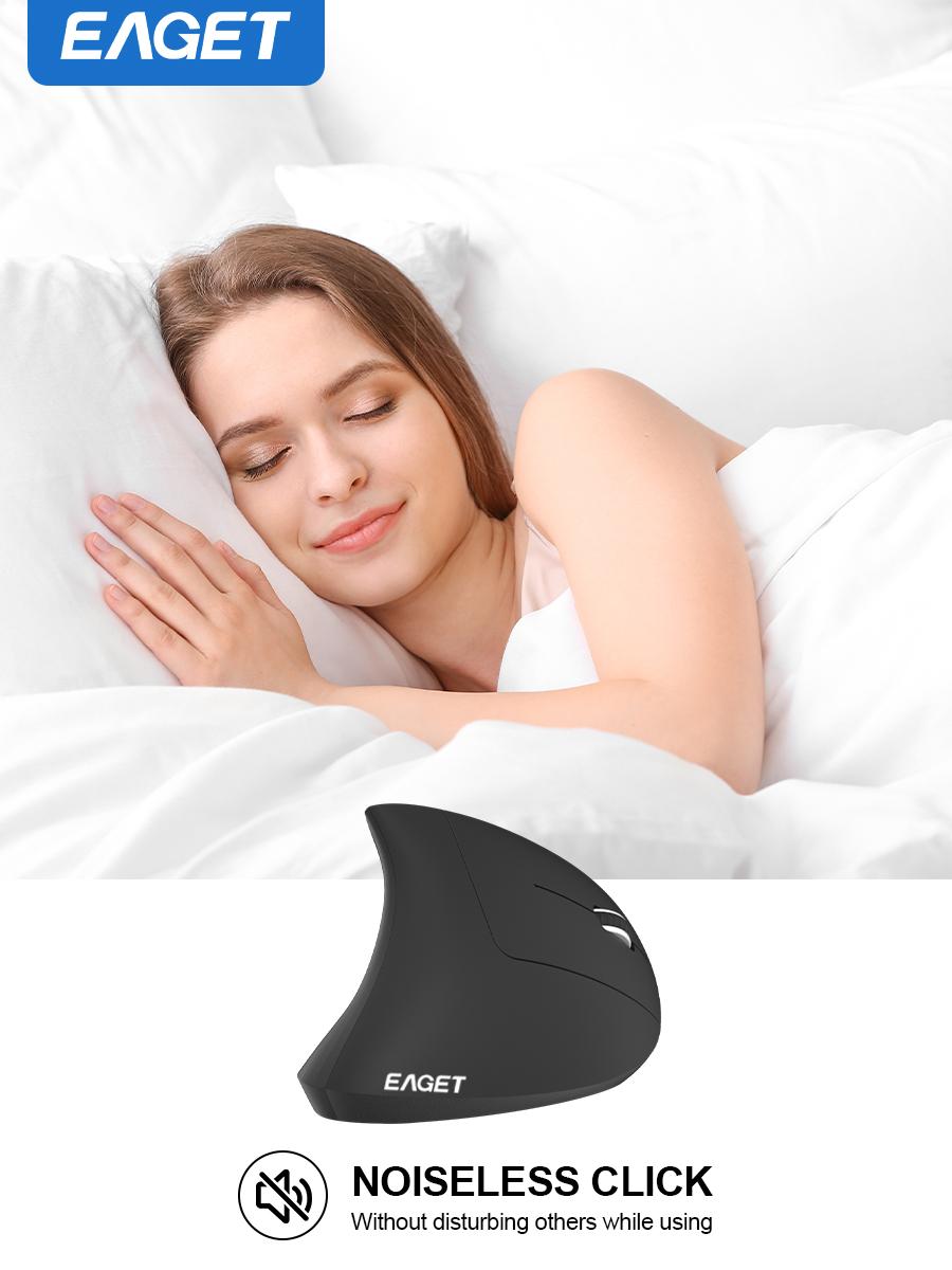 EAGET Wireless Ergonomic Performance Mouse, Vertical Mouse,Optical Office Mouse, Right Hand Mouse,Gaming Mouse for Computer Laptop(Black)