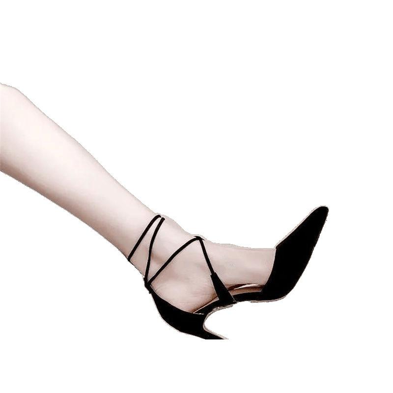 Cross Strap Stiletto High Heels for Women Stylish Pointed Toe Sexy Summer Fairy Niche Sandals
