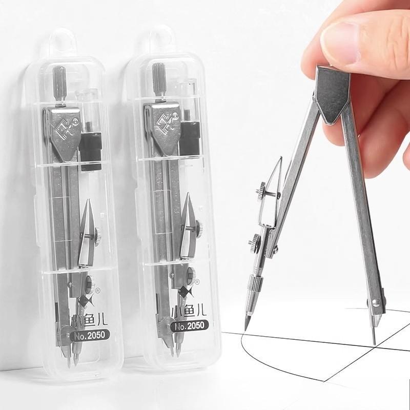 Geometric Precision Metal Compass, Professional Drawing Tool, Locking Adjustable Arm, Pencil Replacement, Ideal for Engineering, Construction, Architecture, Stem Tests, Woodworking