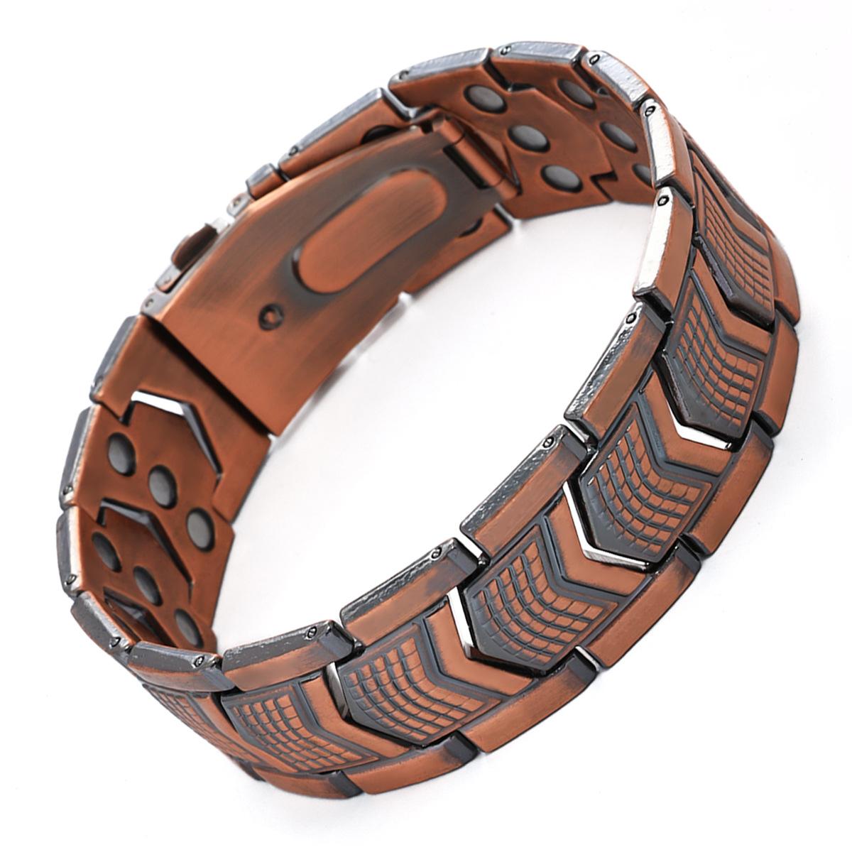 Copper Bracelet for Men 3X Strength, Copper Jewelry with Powerful 3800 Gauss Magnets, Premium Fold-Over Clasp, Jewelry Gifts for Men Wearable Durability Electronic Gadgets