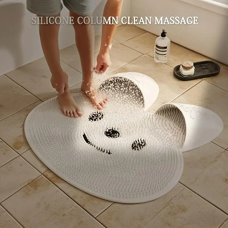 Non-slip Foot Massage Bath Mat and Exfoliating Foot/body Massage Pad - Soft Towel Bath Rug with Back Brush for Beige Dead Light Beige Removal, Extra-large Bathroom Mat, Non-slip Shower Mat, Bathroom Floor Mat, Bathtub Accessory, Bathroom Floor Mat