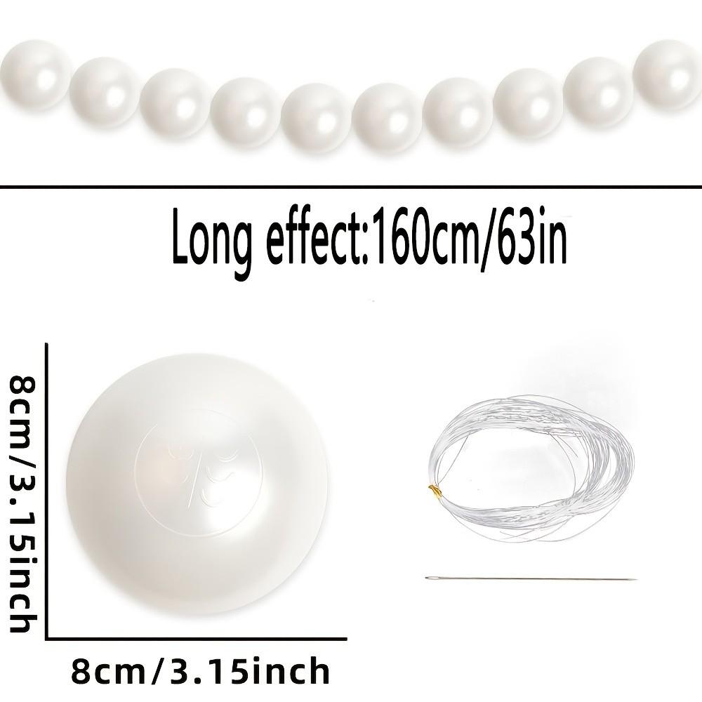 White Faux Pearl Garland for Staircase | 20 Large Pearls String Decor for Wedding Party Banister Party Decoration | Elegant 3.15 Inch Bead Accent for Home Event Styling | Versatile Wrap for Adult Celebrations | US Holiday Ready