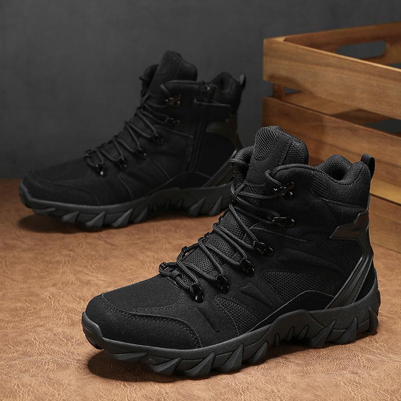 Men's all-season high-top wide fit Outdoor boots, lightweight and breathable anti-skid mountaineering shoes,Hiking boots, desert boots, work boots, suitable for jungle exploration, rock climbing, daily travel, camping, tourism, fishing and other activitie