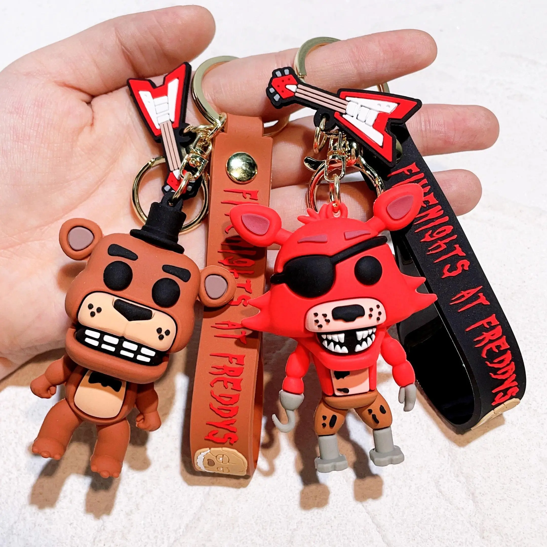 2026 New hot item Cartoon Game Keychain Five Nights at Freddy FNAF Freddy Bear Doll Keyring Gift for Friends