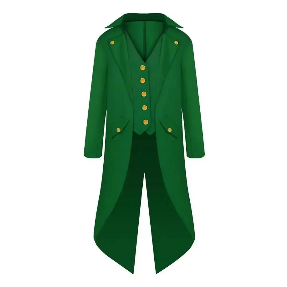 Anime Medieval Victorian Cosplay Costume Tuxedo Gentlema Tailcoat Gothic Steampunk Trench Coat Frock Outfit Overcoat Uniform
