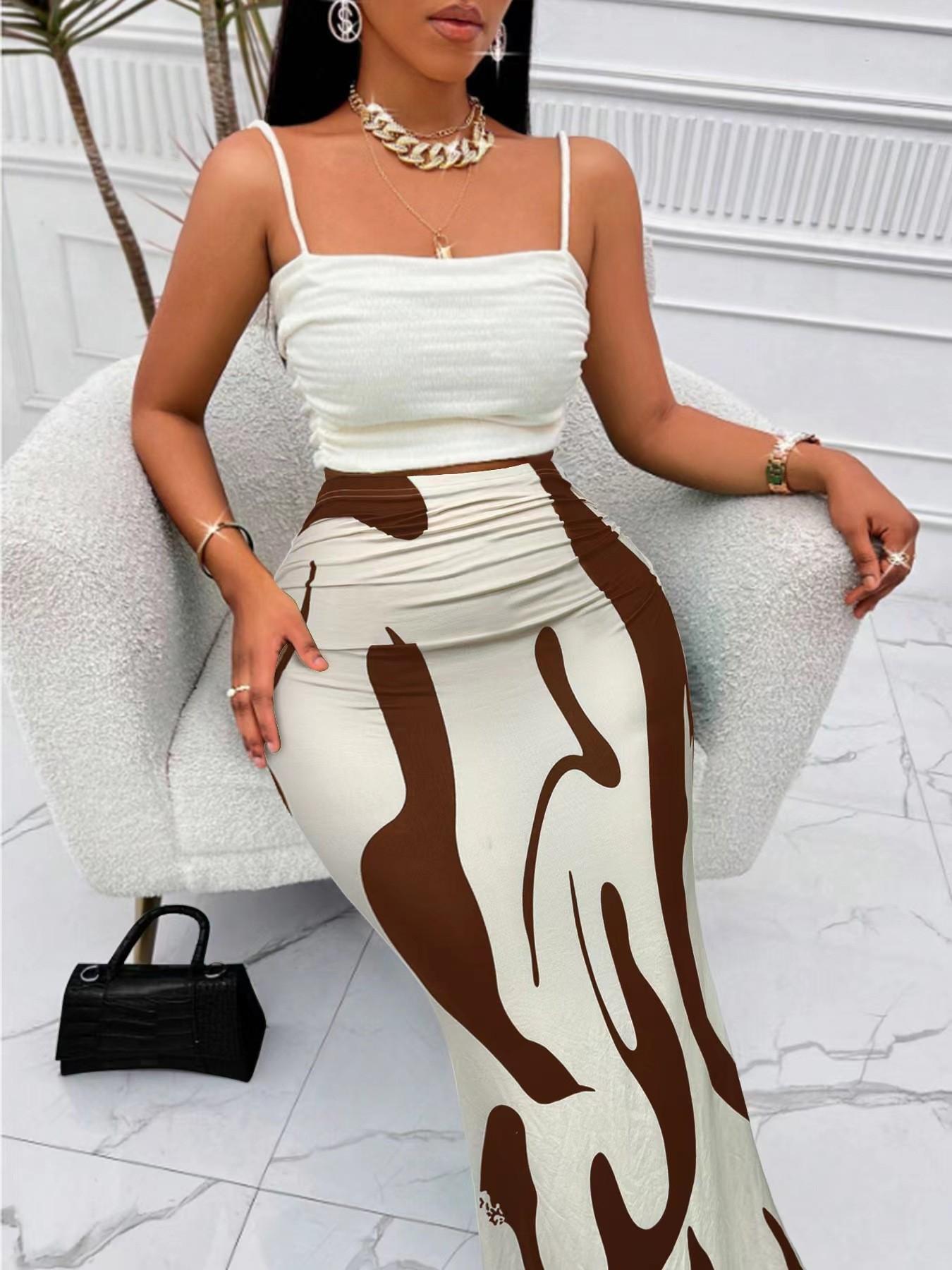 Zebra Stripe High Waist Mermaid Maxi Skirt, Slim-Fitting Sexy Long Skirt for All Seasons, Trendy Casual Wear with Multiple Color Options
