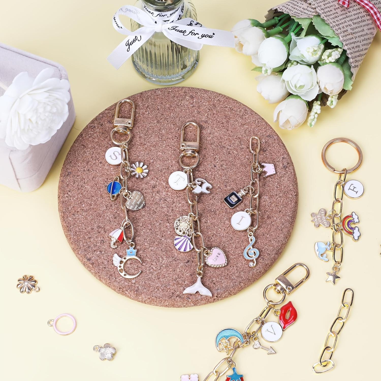 Keychain Making Kit with Clips Extender Chain Charms Jewelry Pliers Bag Charm Kit for DIY Crafting and Jewelry Making Supplies