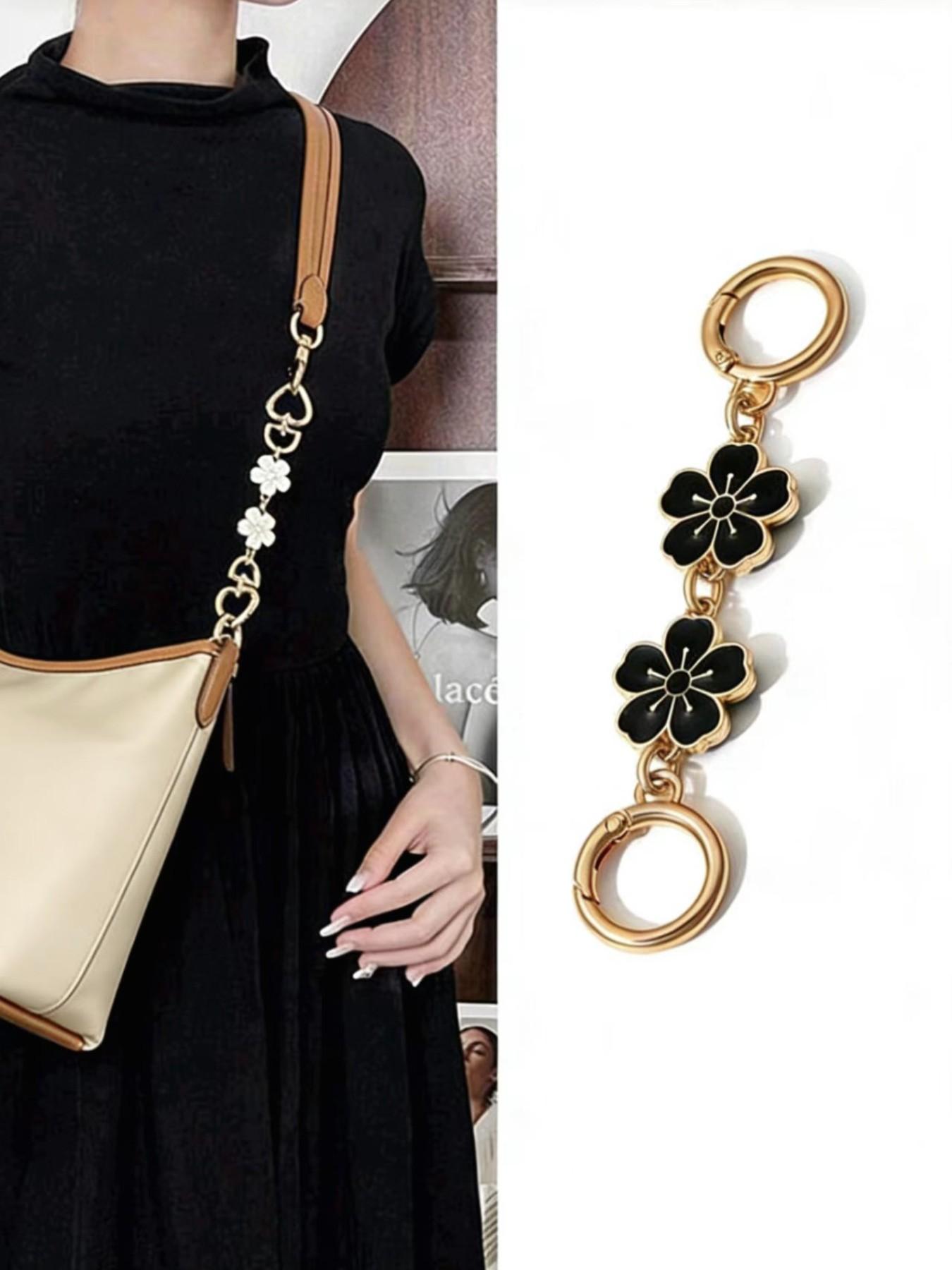 Cherry Blossom Pattern Bag Extension Chain, Shoulder Bag Chain, Replacement Shoulder Strap. Cherry Blossom-shaped Clasp Bag Extension Chain, Bag Shoulder Strap Accessories, Bag Extension Chain, used for making pendants and accessories for handbags and wal