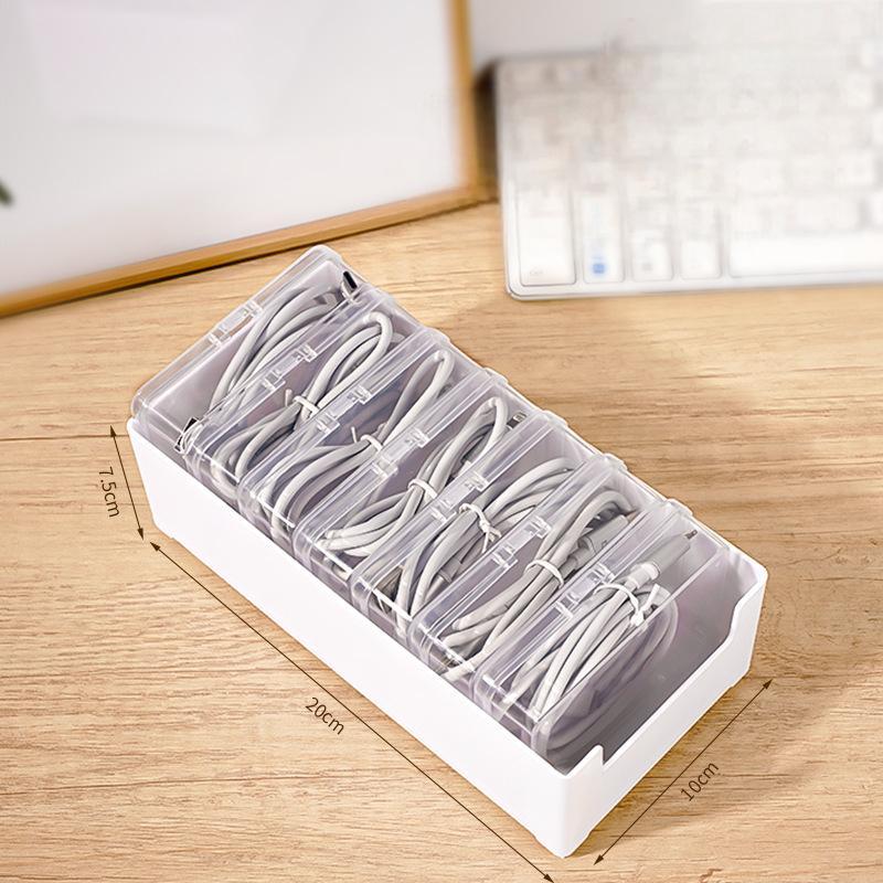 Multi-Function Cable Organizer Box, Home Charging Cable Storage Solution, Tangle-Free Cord Separator & Accessory Holder, Desk Supplies Set, Desk Organizer Tidy