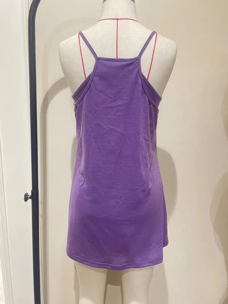 Women's Plain Stretchy Pockets Romper with Built-In Shorts, Scoop Neck, Comfortable Breathable Fabric, Casual Wear, Sleeveless Activewear