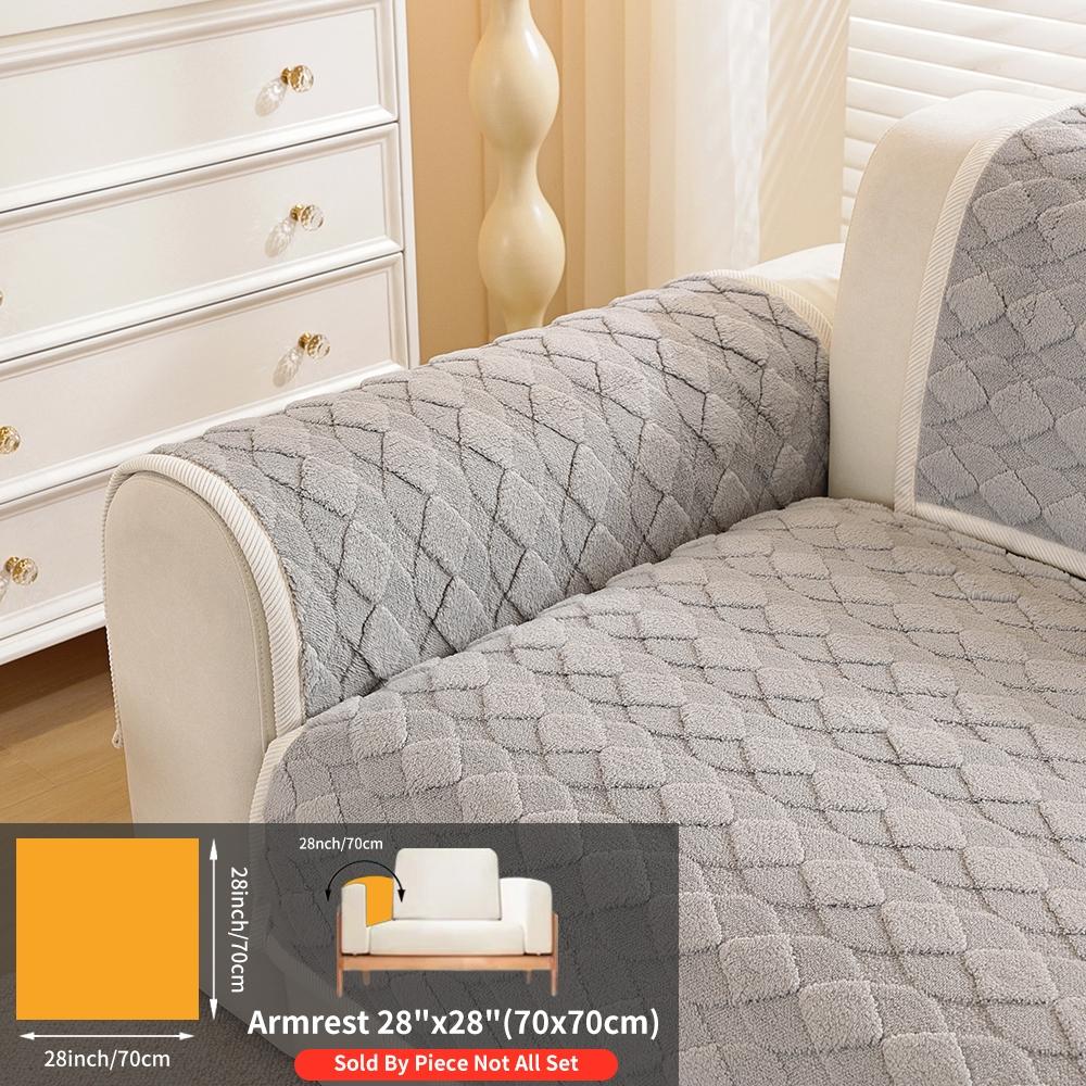 Geometric Velvet Sofa Cushion, Anti-Slip Sofa Cover, Washable Sofa Protector, Soft Sofa Protector, Durable Pet-Friendly Furniture Pad, Decorative Sofa Pillow