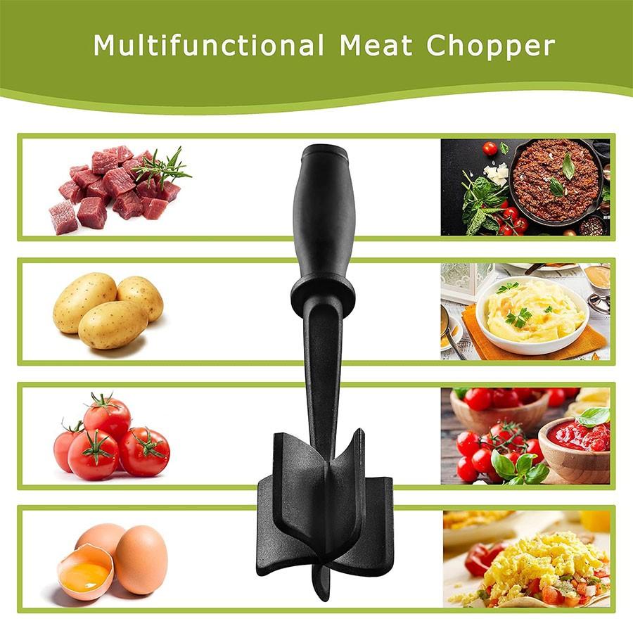 Meat Grinder for Ground Beef and Hamburgers, Heat-Resistant 5-Bend Blade, Nylon Meat Tenderizer, Kitchen Tool for Mixing and Chopping, Utensils, Kitchen Tools and Gadgets