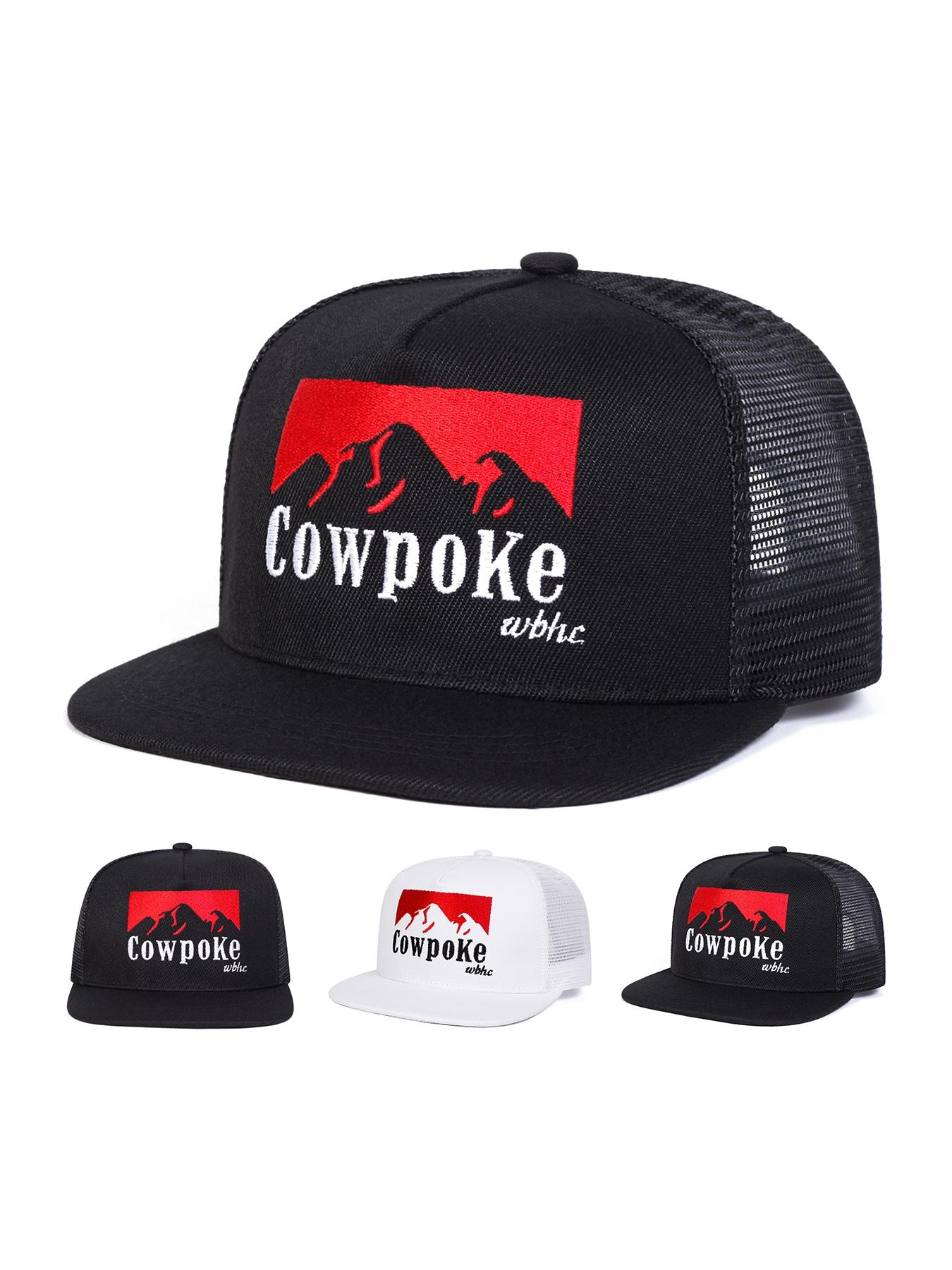 Unisex Cowpoke Baseball Cap, Polyester Cap, Adjustable Snapback Cap, Adjustable Woven Sun Protection Hat, Casual Fitted Design for Spring & Fall Travel Outdoor Activities
