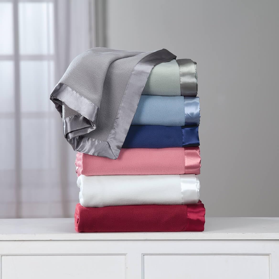 Fleece Blanket with Luxurious Satin Binding Edges, Lightweight | & Machine Washable | Sage, Fleece Blanket with Luxurious Satin Binding Edges, Lightweight | & Machine Washable | Sage,