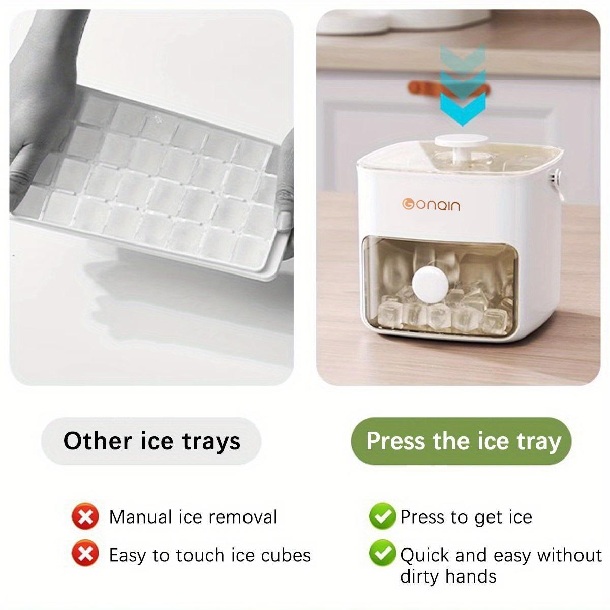 Extra-Large 48-Ice Cube Maker, Easy Glide Design, Double Layer, Food-Grade Plastic, Ideal for Whiskey & Cocktails, Essential Kitchen Tool