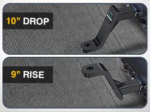 Nilight Trailer Hitch Ball Mount with 5/8" Hitch Pin Clip Fits 2 Inch Receiver Square 7500 lbs 10" Drop 9” Rise 1” Hole Gloss Black Powder Coat Hauling Atvs  dealsforyoudays