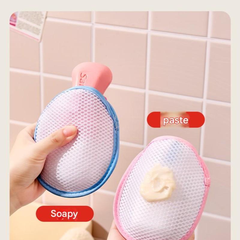 Double-Sided Soap Luffa Sponge, Bubble Net for Soap and Shower Gel, Face Washing and Body Scrubbing, Essential Bath Accessory