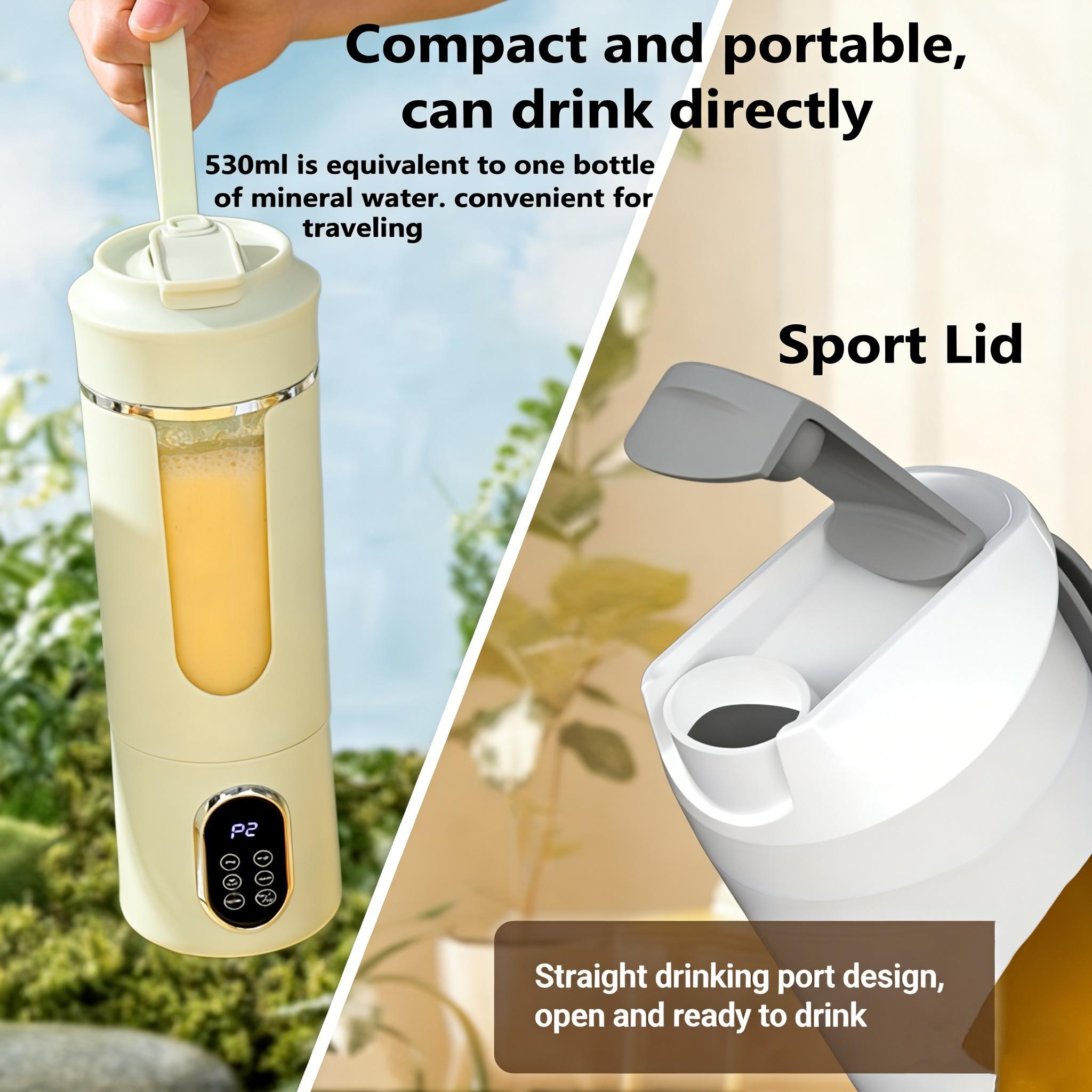 530ML/18oz Portable Blender, Mini Portable Electric USB Juicer, Small Personal Blender for Smoothies and Shakes, With Automatic Cleaning Function, Multi-Purpose and Easy To Use