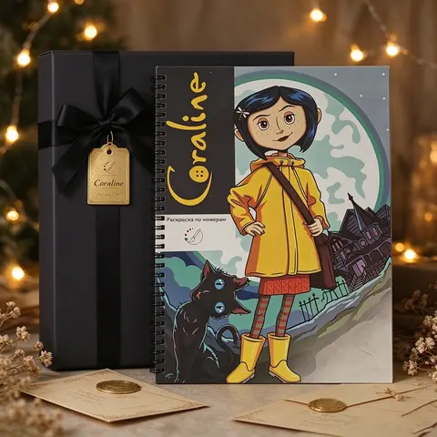 Mystery Coloring by Number Coraline, Coloring Book, Color by Numbers Dark Horror, Engaging Adult Coloring Pages, Perfect Gift for Art Lovers, Notepaper