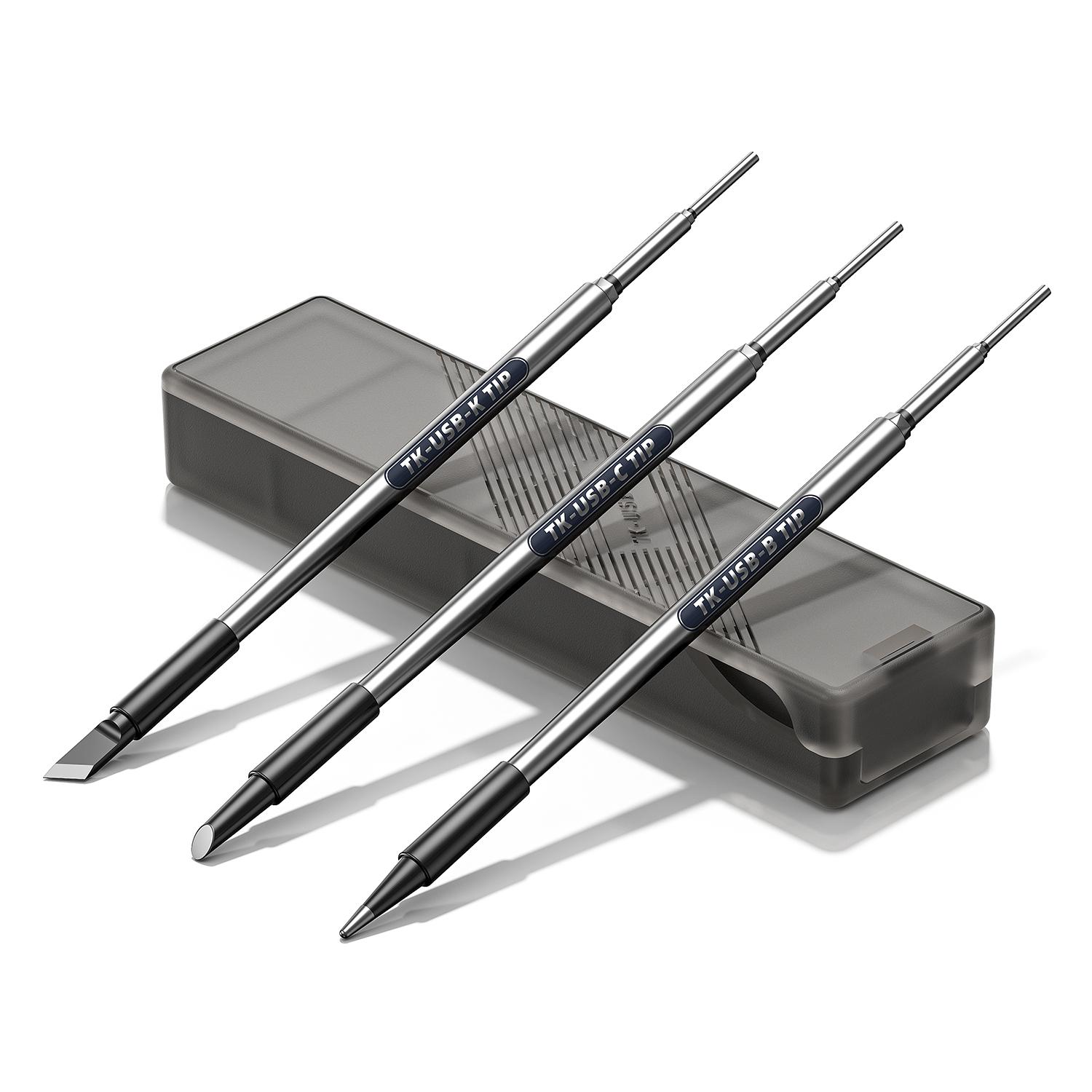 3PCS USB Soldering Iron Tip, Horseshoe Tip, Round Tip, Welding Tip, Integrated Heating Core, Parts